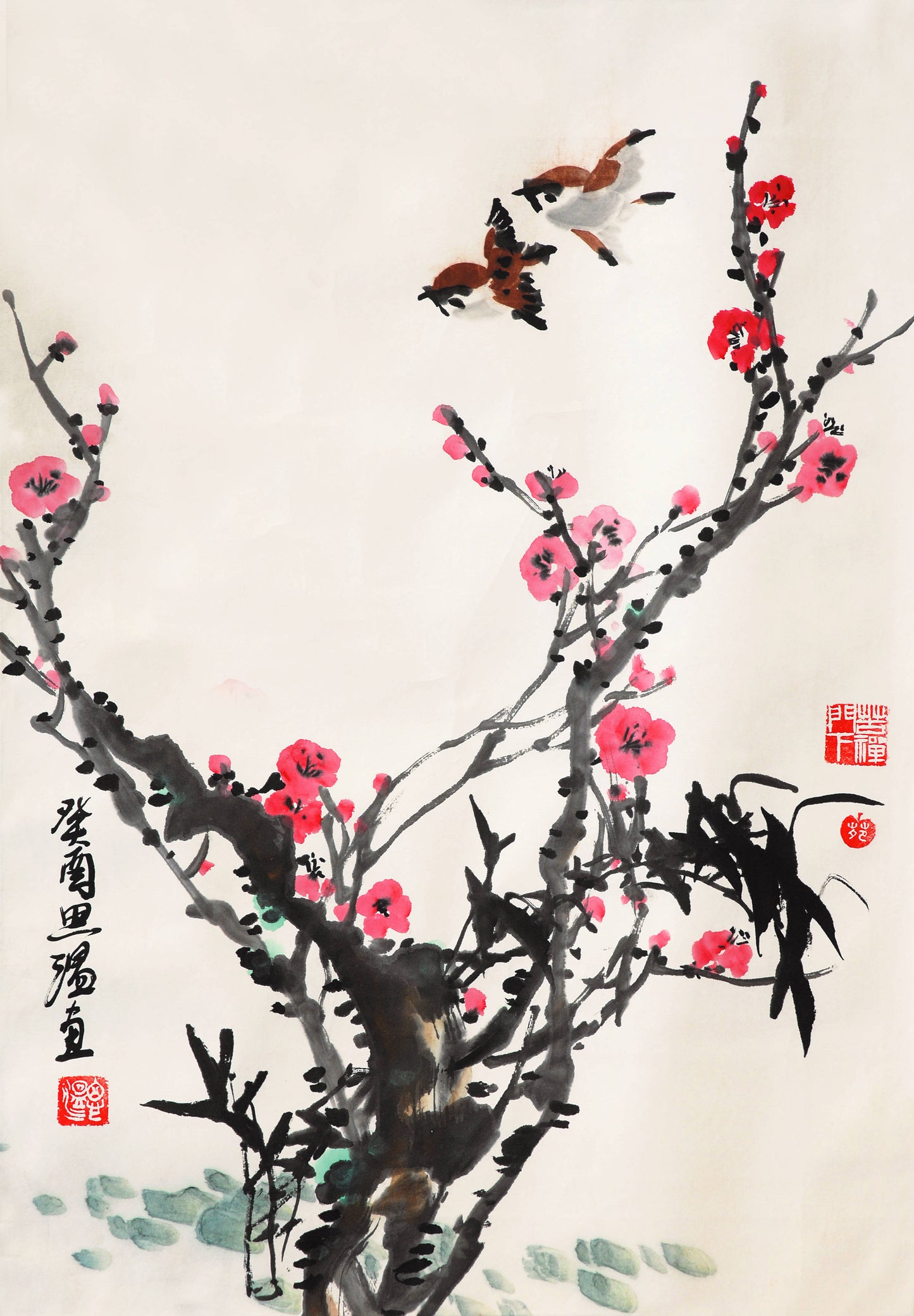 a94喜上眉梢葵酉年1993(1964年著名国画大师王雪涛先生为弟子赵思温授课)
