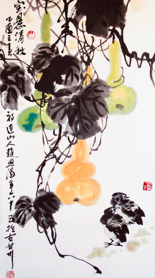 a6宝悬清秋乙酉年2005(1961年著名国画大师李苦禅先生为弟子赵思温授课)