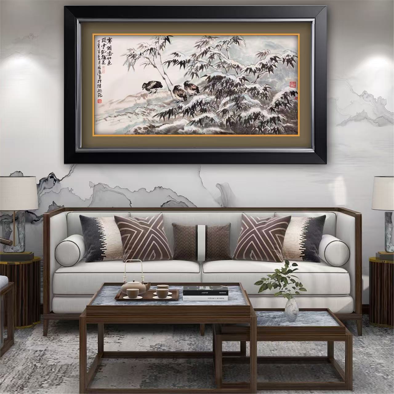 a2寒烟添竹色疏雪乱梅花丁亥年2007（著名画家赵思温）